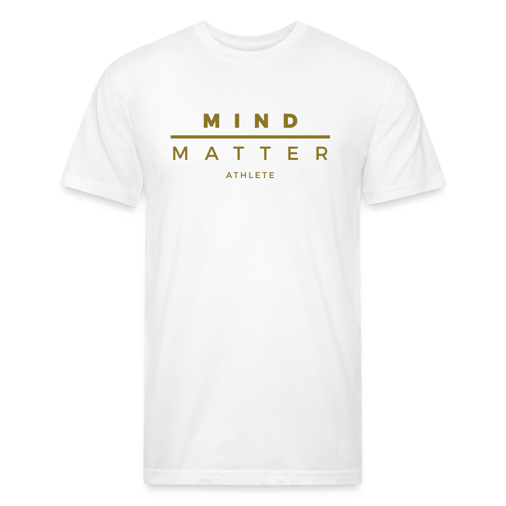 MM GOLD- UNISEX Fitted Cotton/Poly T-Shirt - white