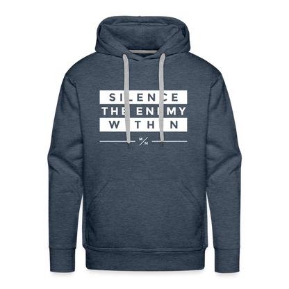 Silence the Enemy- Men’s Premium Hoodie - heather denim