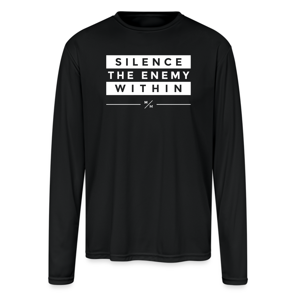 Silence the enemy within - Men's Moisture Wicking Performance Long Sleeve T-Shirt - black