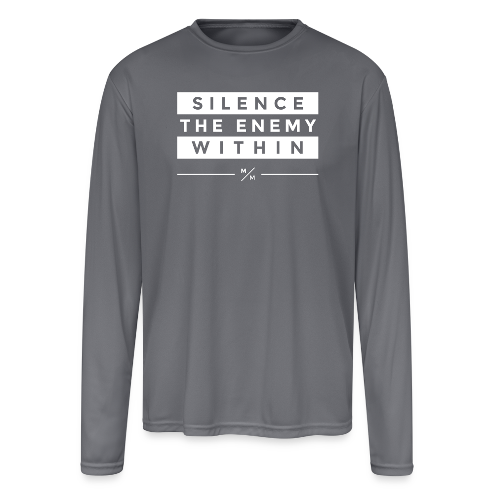 Silence the enemy within - Men's Moisture Wicking Performance Long Sleeve T-Shirt - gray