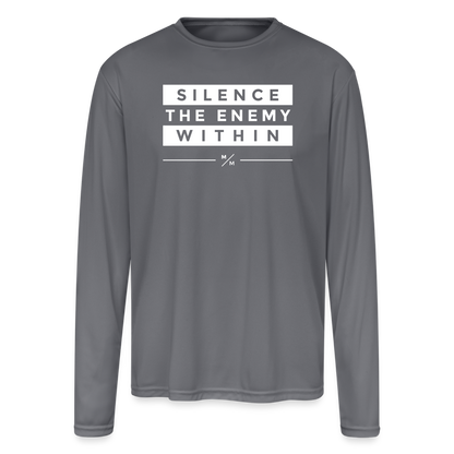 Silence the enemy within - Men's Moisture Wicking Performance Long Sleeve T-Shirt - gray