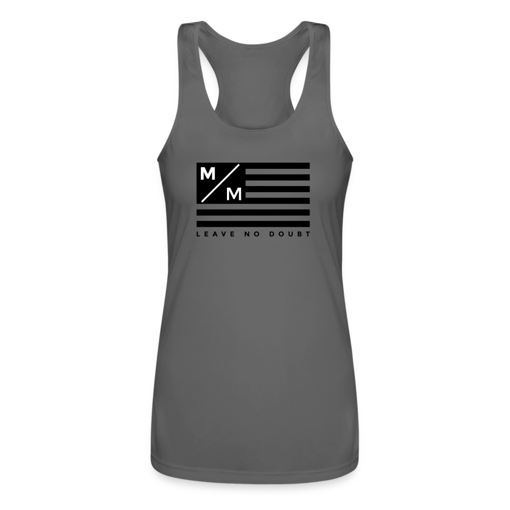 MM Flag- Women’s Performance Racerback Tank Top - charcoal