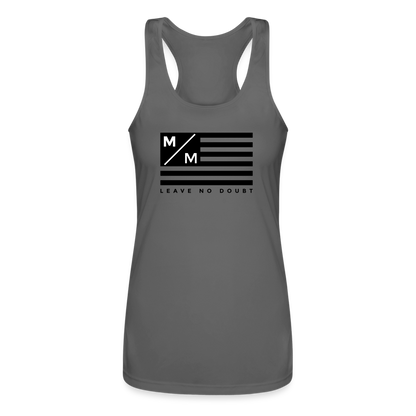 MM Flag- Women’s Performance Racerback Tank Top - charcoal