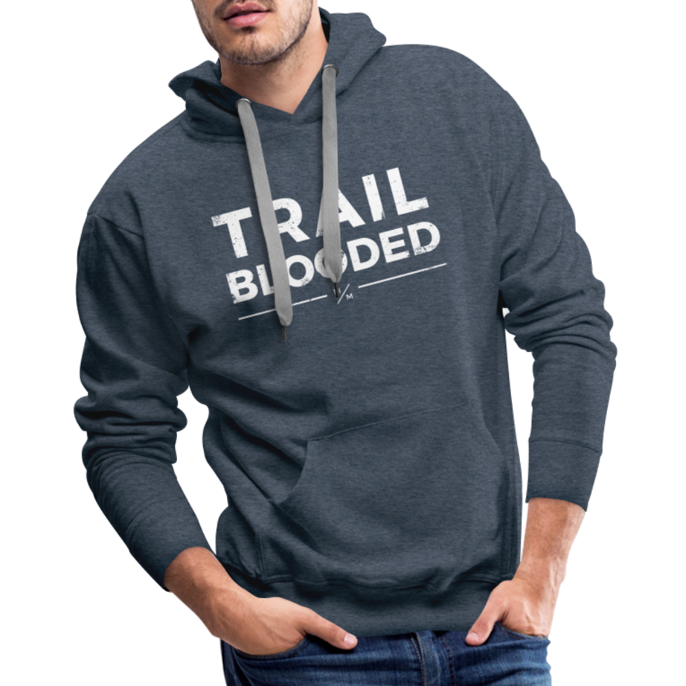 Trail Blooded- Men’s Premium Hoodie - heather denim