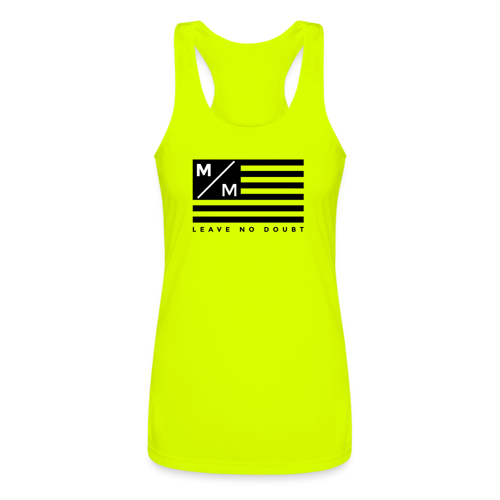 MM Flag- Women’s Performance Racerback Tank Top - neon yellow