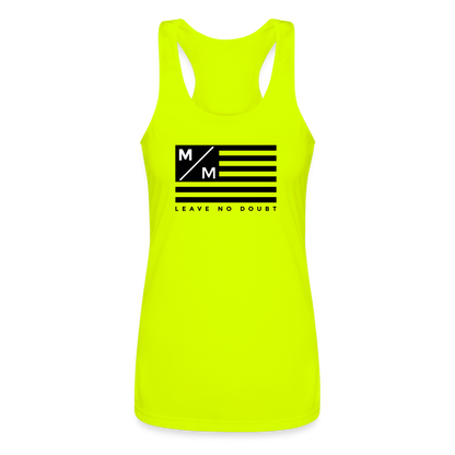 MM Flag- Women’s Performance Racerback Tank Top - neon yellow