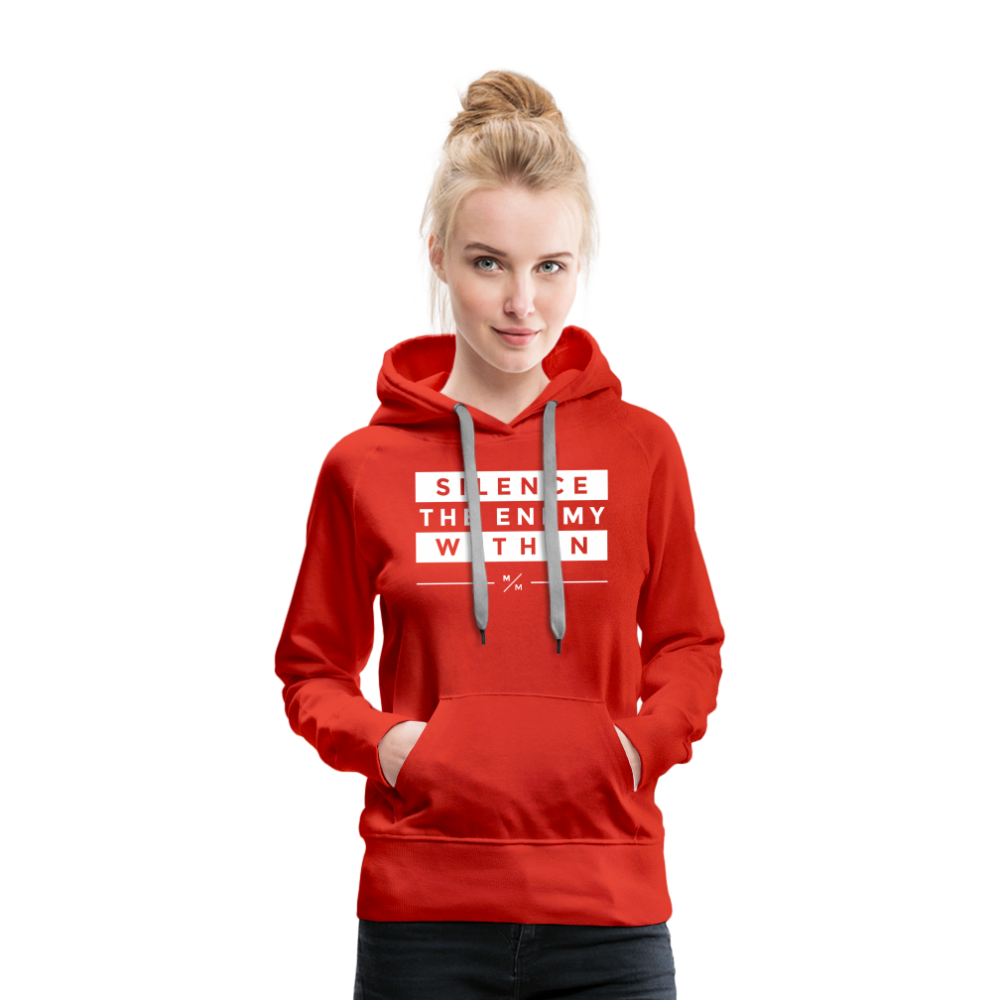 Silence The Enemy- Women’s Premium Hoodie - red