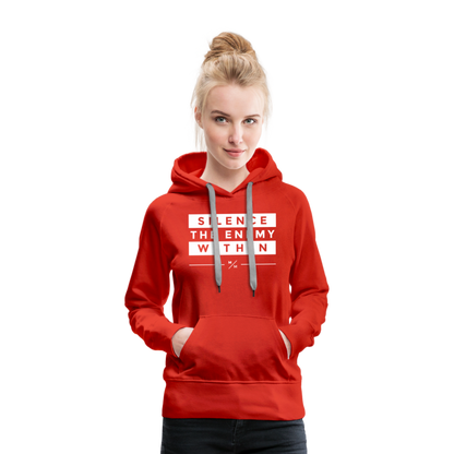 Silence The Enemy- Women’s Premium Hoodie - red