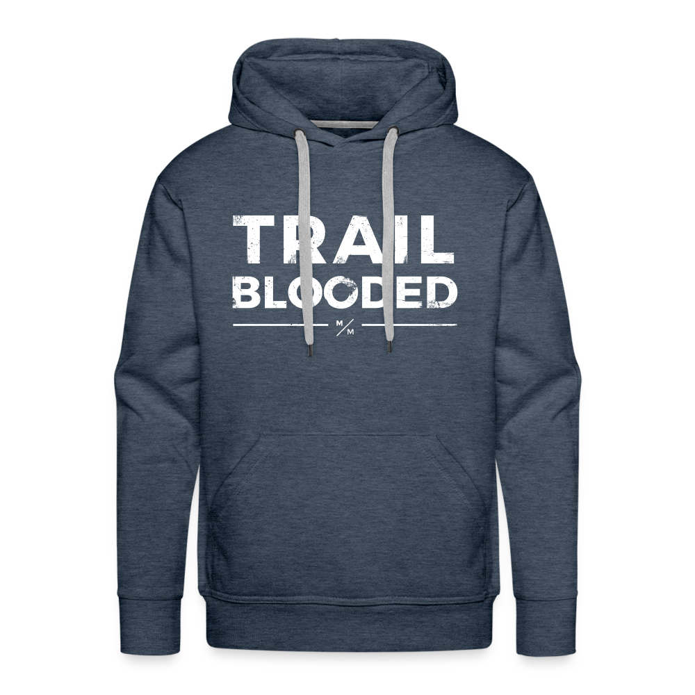 Trail Blooded- Men’s Premium Hoodie - heather denim