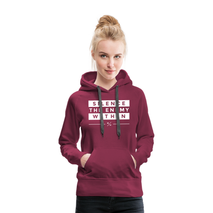 Silence The Enemy- Women’s Premium Hoodie - burgundy