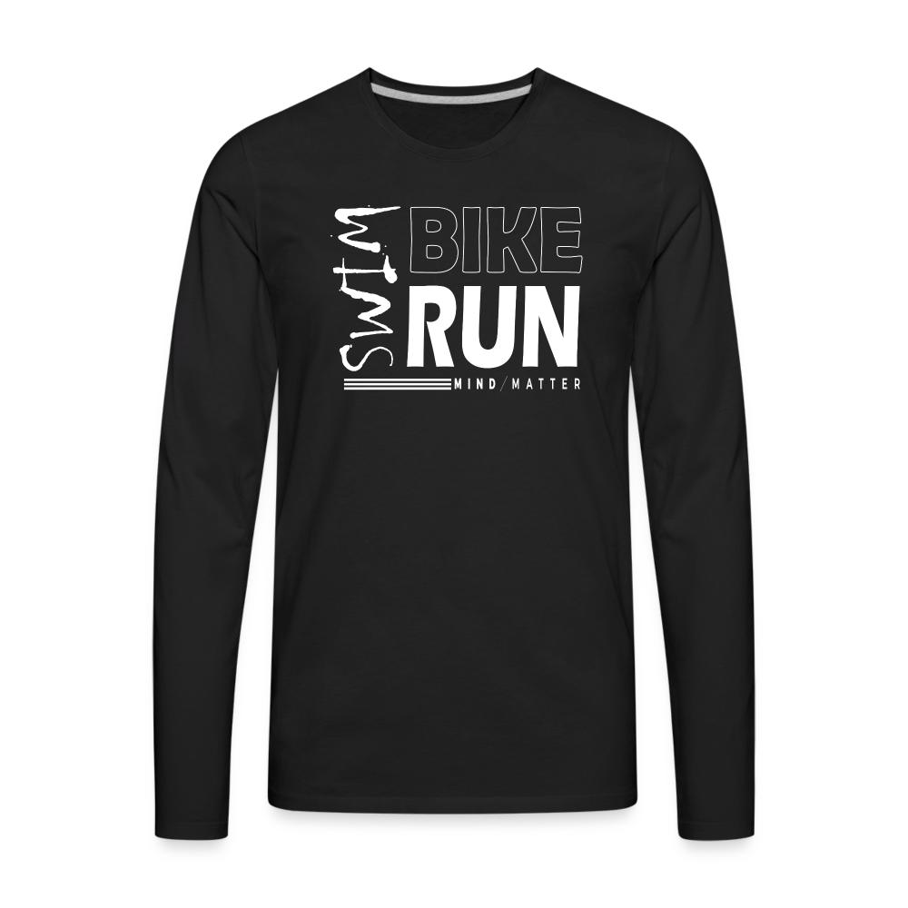 Swim-Bike-Run- Men's Premium Long Sleeve T-Shirt - black