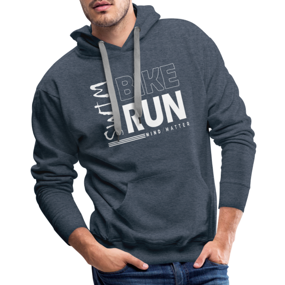 Swim-Bike-Run- Men’s Premium Hoodie - heather denim