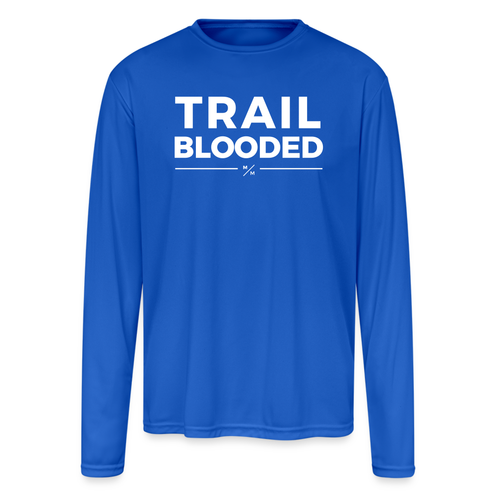 Trail Blooded - Men's Moisture Wicking Performance Long Sleeve T-Shirt - royal blue