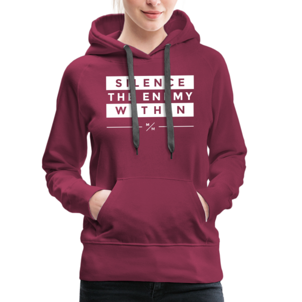 Silence The Enemy- Women’s Premium Hoodie - burgundy