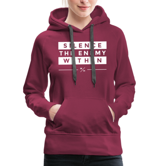 Silence The Enemy- Women’s Premium Hoodie - burgundy