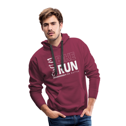 Swim-Bike-Run- Men’s Premium Hoodie - burgundy