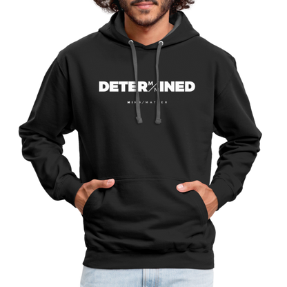 Determined MM- Unisex Contrast Hoodie - black/asphalt