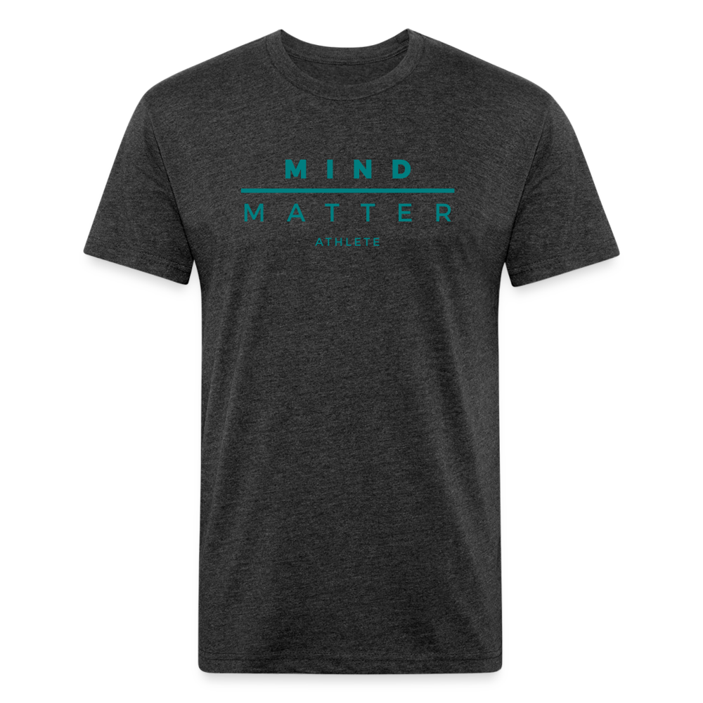 MM Teal- UNISEX Fitted Cotton/Poly T-Shirt - heather black