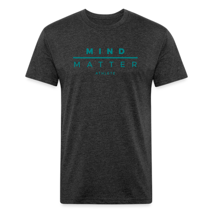 MM Teal- UNISEX Fitted Cotton/Poly T-Shirt - heather black