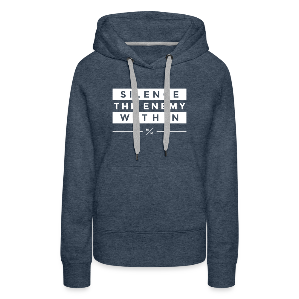 Silence The Enemy- Women’s Premium Hoodie - heather denim