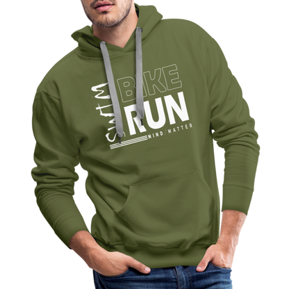 Swim-Bike-Run- Men’s Premium Hoodie - olive green