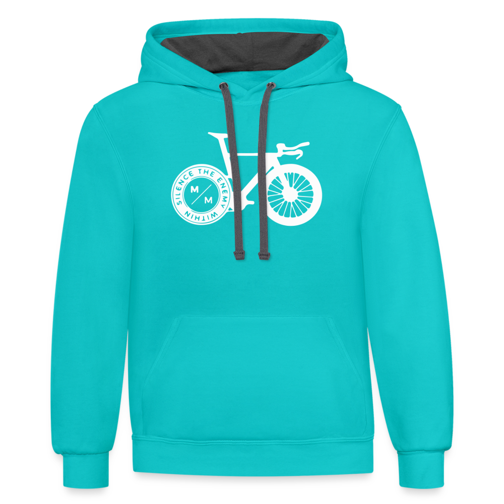 STEW TT Bike- Unisex Contrast Hoodie - scuba blue/asphalt