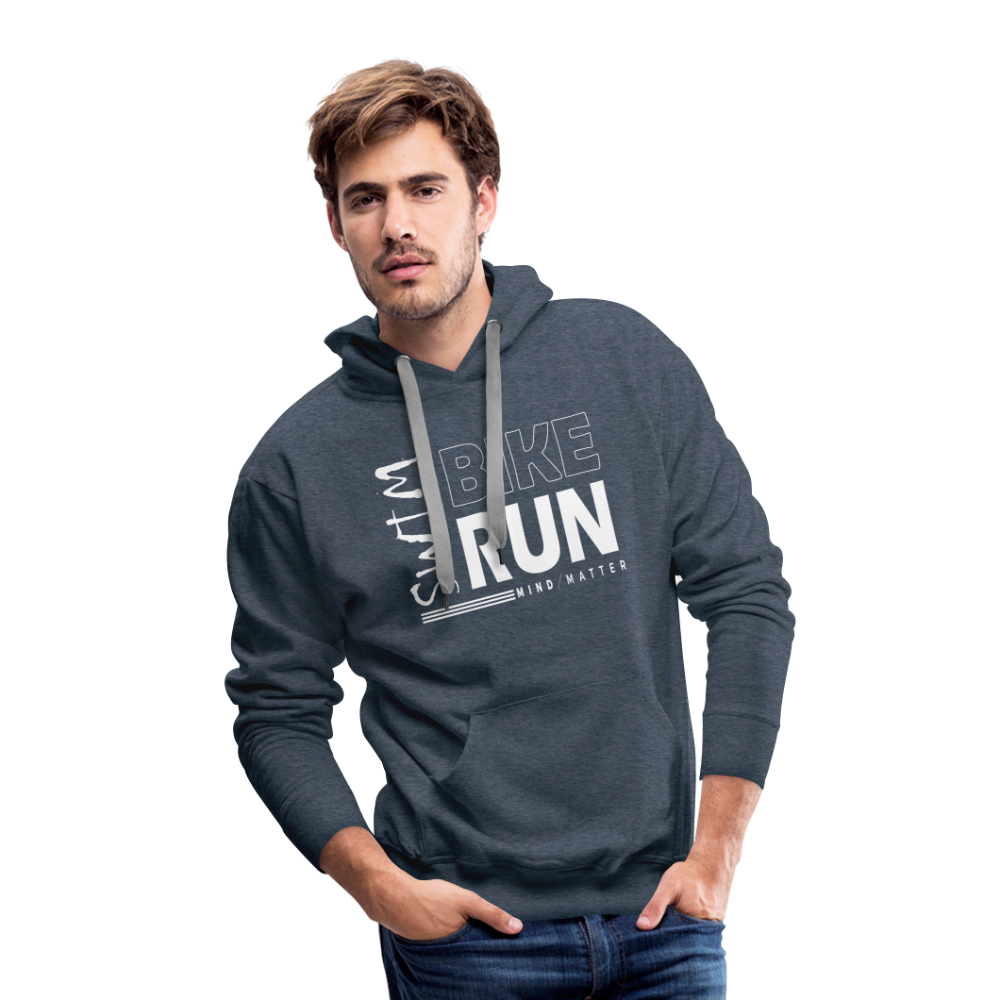 Swim-Bike-Run- Men’s Premium Hoodie - heather denim