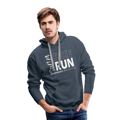 Swim-Bike-Run- Men’s Premium Hoodie - heather denim