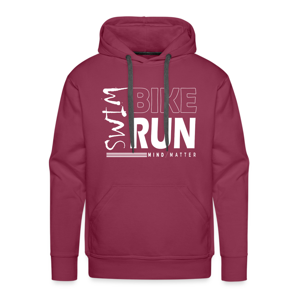 Swim-Bike-Run- Men’s Premium Hoodie - burgundy