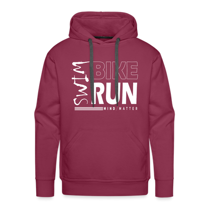 Swim-Bike-Run- Men’s Premium Hoodie - burgundy