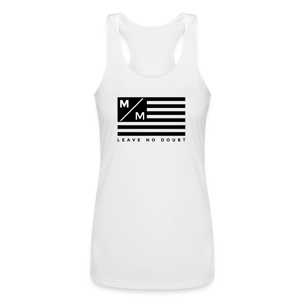 MM Flag- Women’s Performance Racerback Tank Top - white