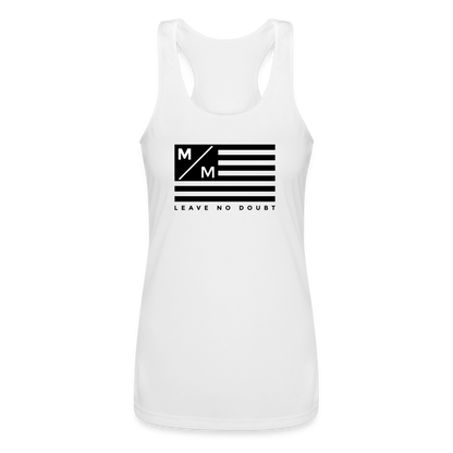 MM Flag- Women’s Performance Racerback Tank Top - white