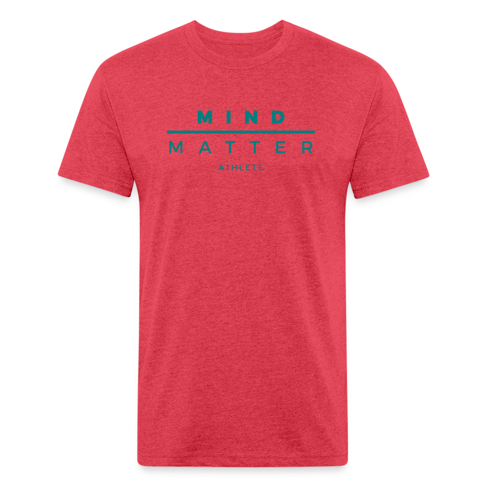 MM Teal- UNISEX Fitted Cotton/Poly T-Shirt - heather red