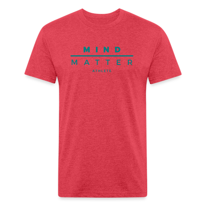 MM Teal- UNISEX Fitted Cotton/Poly T-Shirt - heather red