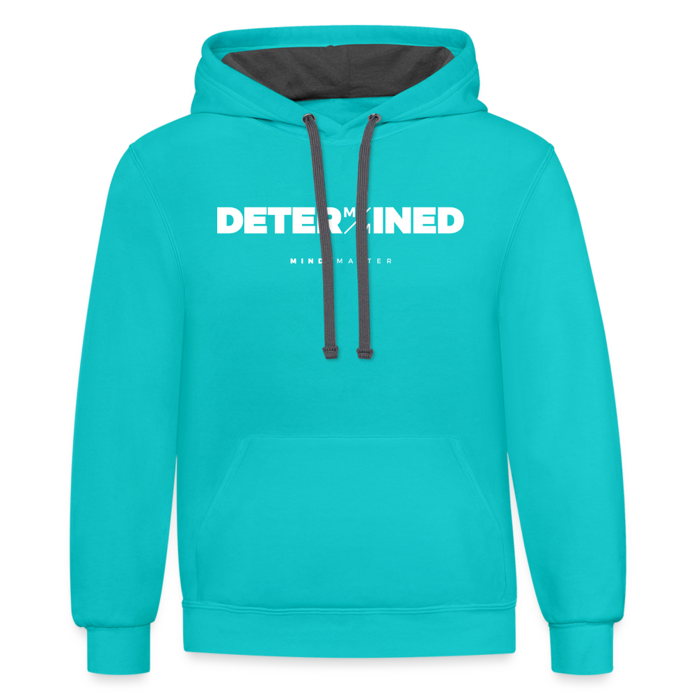 Determined MM- Unisex Contrast Hoodie - scuba blue/asphalt