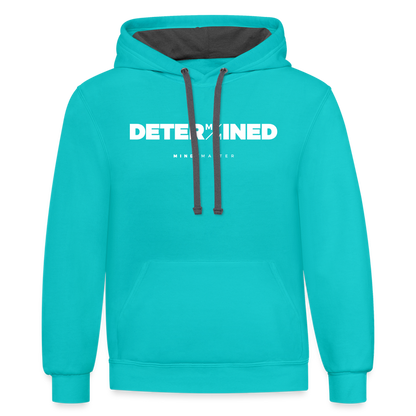 Determined MM- Unisex Contrast Hoodie - scuba blue/asphalt