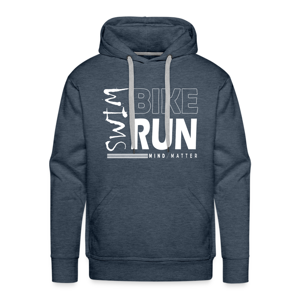 Swim-Bike-Run- Men’s Premium Hoodie - heather denim