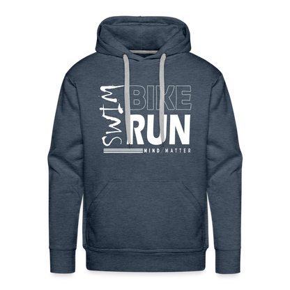 Swim-Bike-Run- Men’s Premium Hoodie - heather denim