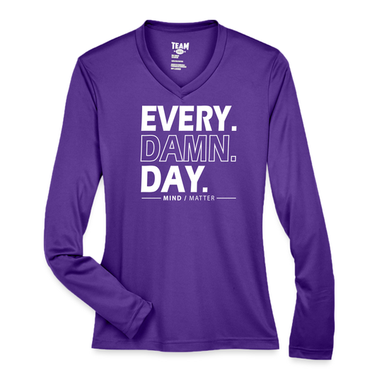 Every Damn Day - Ladies' Zone Performance Long-Sleeve T-Shirt - purple