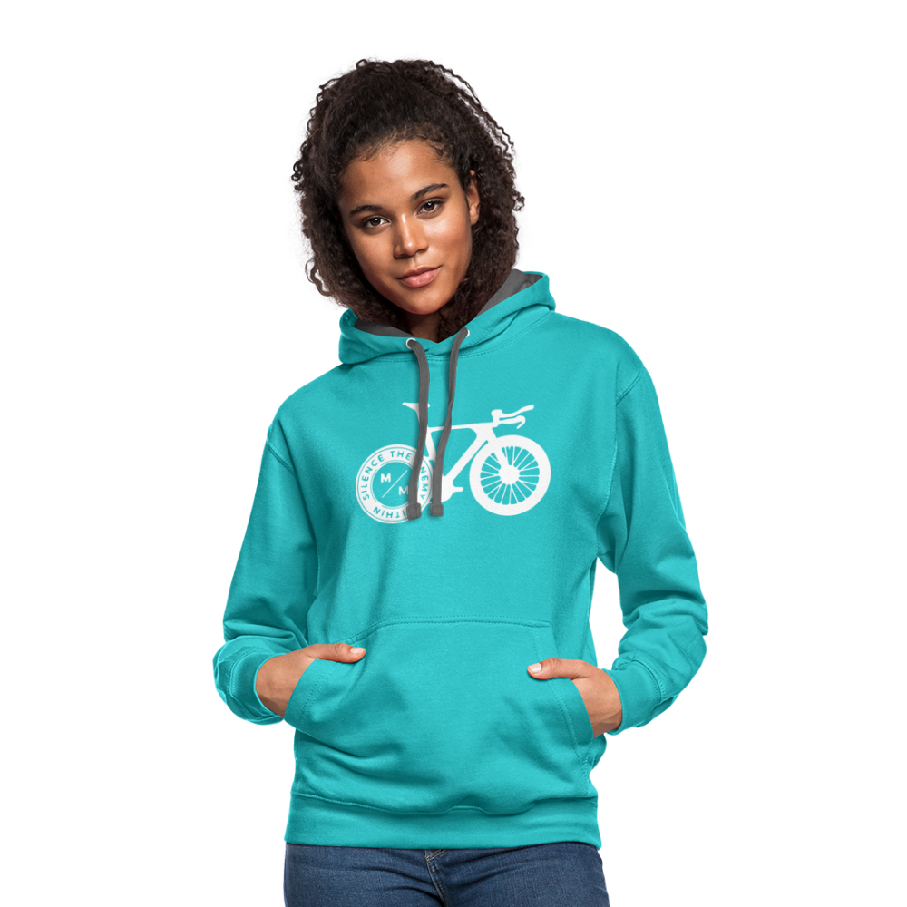 STEW TT Bike- Unisex Contrast Hoodie - scuba blue/asphalt