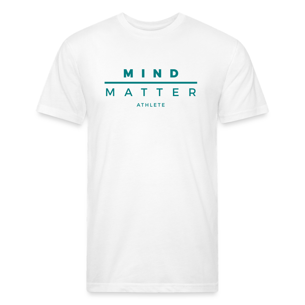 MM Teal- UNISEX Fitted Cotton/Poly T-Shirt - white