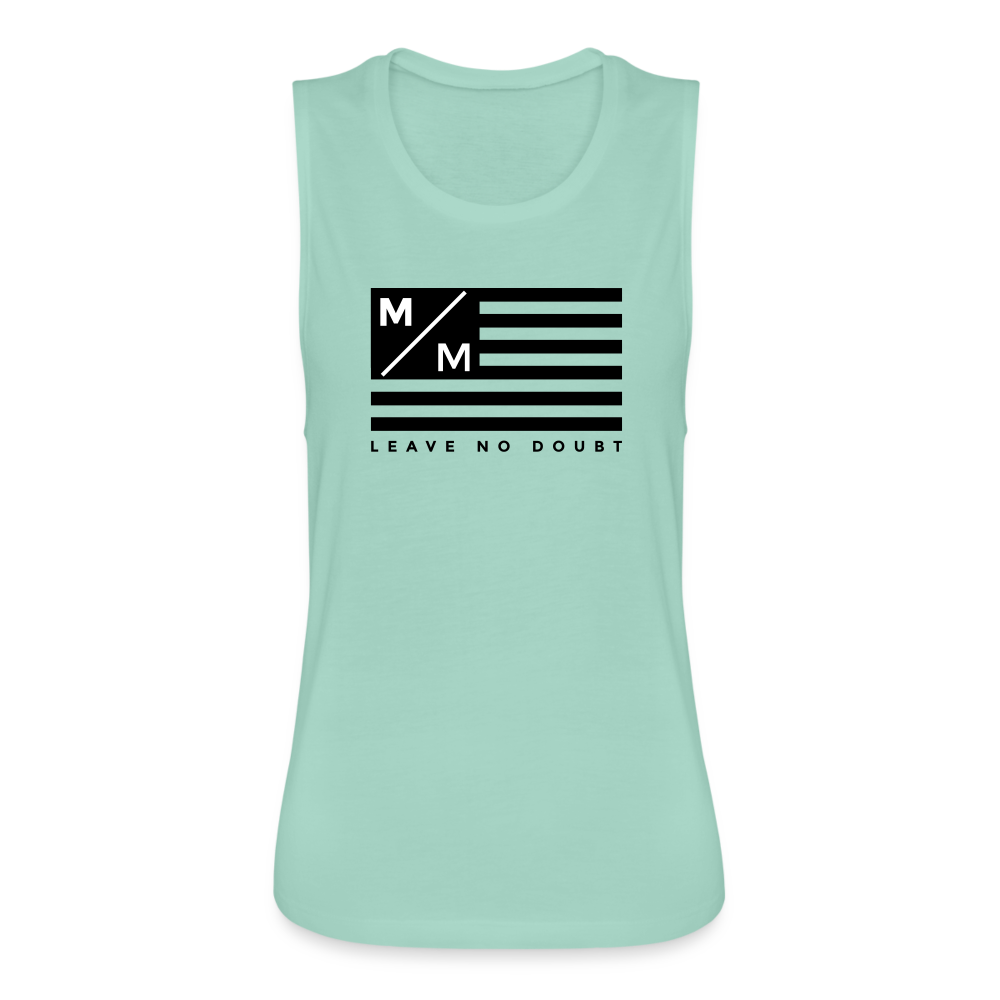 MM Flag- Women's Flowy Muscle Tank - dusty mint blue