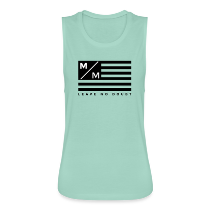 MM Flag- Women's Flowy Muscle Tank - dusty mint blue