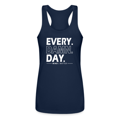 Every Damn Day - Women’s Performance Racerback Tank Top - navy