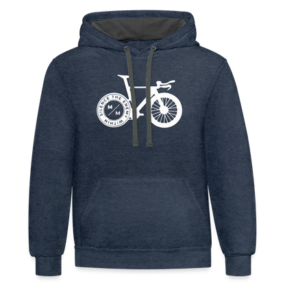 STEW TT Bike- Unisex Contrast Hoodie - indigo heather/asphalt