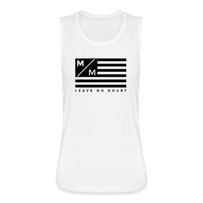 MM Flag- Women's Flowy Muscle Tank - white