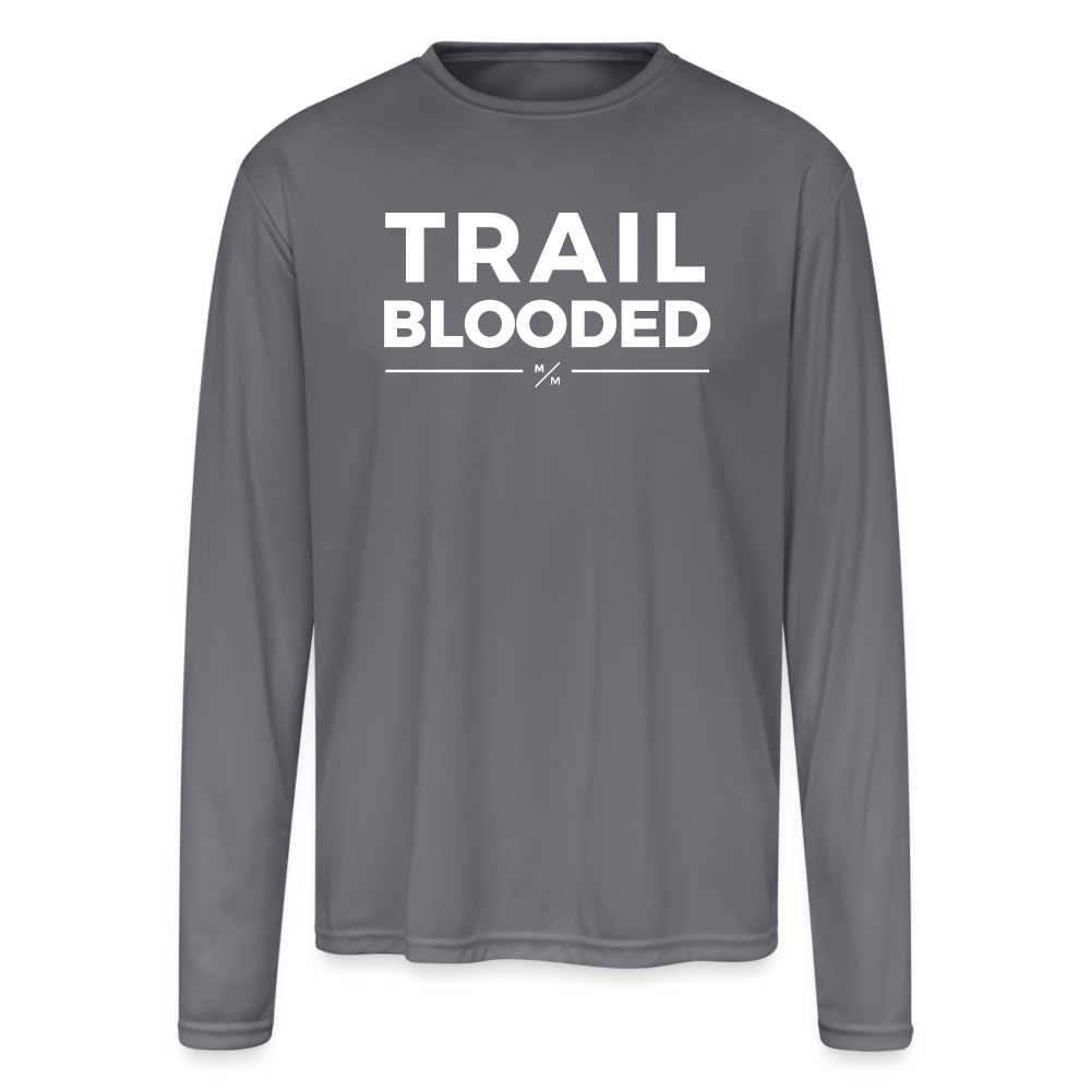 Trail Blooded - Men's Moisture Wicking Performance Long Sleeve T-Shirt - gray