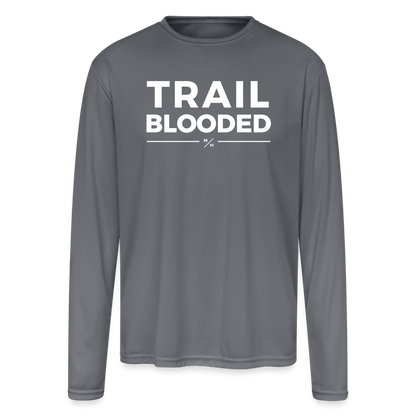 Trail Blooded - Men's Moisture Wicking Performance Long Sleeve T-Shirt - gray