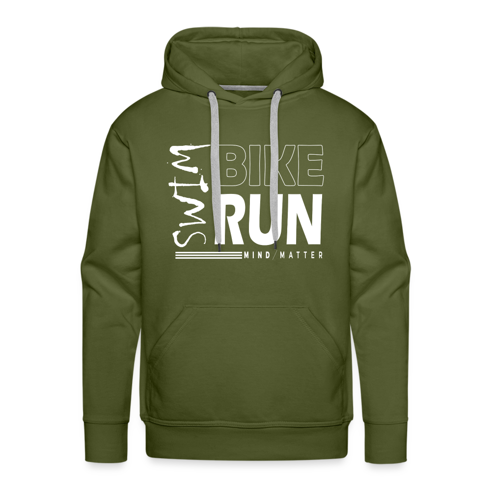 Swim-Bike-Run- Men’s Premium Hoodie - olive green