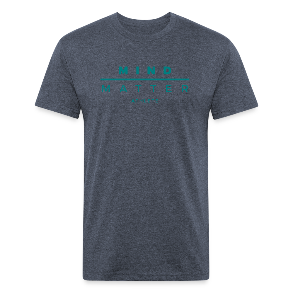 MM Teal- UNISEX Fitted Cotton/Poly T-Shirt - heather navy